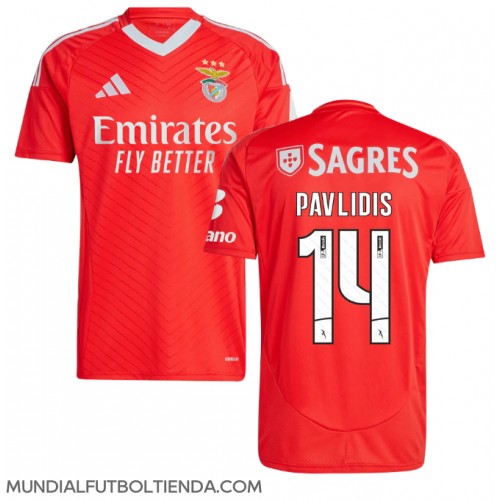 Camiseta Benfica Vangelis Pavlidis #14 Primera Equipación Replica 2024-25 mangas cortas